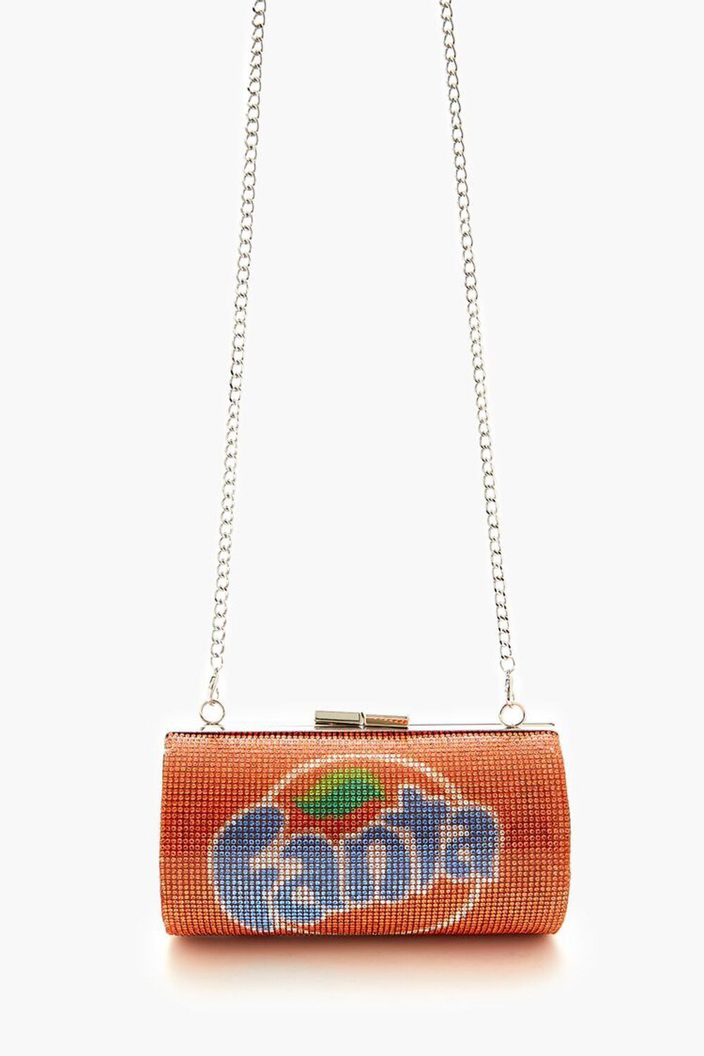 Fanta Coca-Cola Orange Bling Crystal Barrel Crossbody Wristlet Purse Gift, NWT