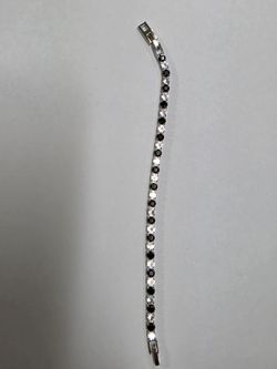Elegant Black & Silver Tennis Bracelet