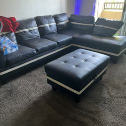 Black Leather couch 