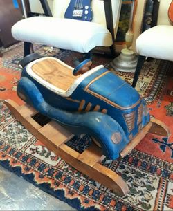 Vintage Handcrafted Rocking Car Chair Solid Wood J.W. Madrigal