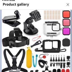 New in box Kuptone 52 in 1 Accessories Kit for GoPro Hero 10/9 Black: Waterproof Case + 3 Filters + Chest/Head/Wrist Strap + Bike/Backpack Clip + Floa
