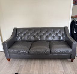 Black Macys Leather Sofa Set