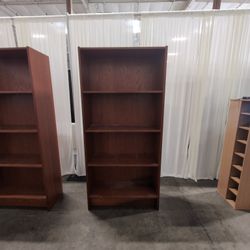 Warm Tone Wood Five-Shelf Bookcase