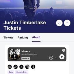 ✨Justin Timberlake "Forget Tomorrow" SOLD OUT! Concert Pechanga Arena 2 Tickets Avail