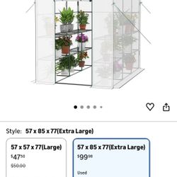 Walk-in Greenhouse for Outdoor, 57 × 85 × 77" Walk in Plant Greenhouses with Durable UV-Resistant Co
