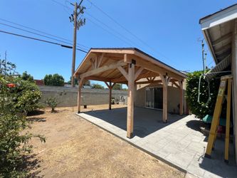 Wood gazebo car port