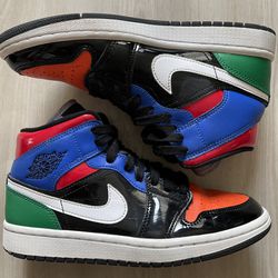 Nike Womens Air Jordan 1 Mid SE CV5276 Multicolor Basketball Shoes Sneakers 6.5