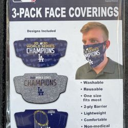 NEW Los Angeles dodgers Wincraft 3 Pack Face Covering