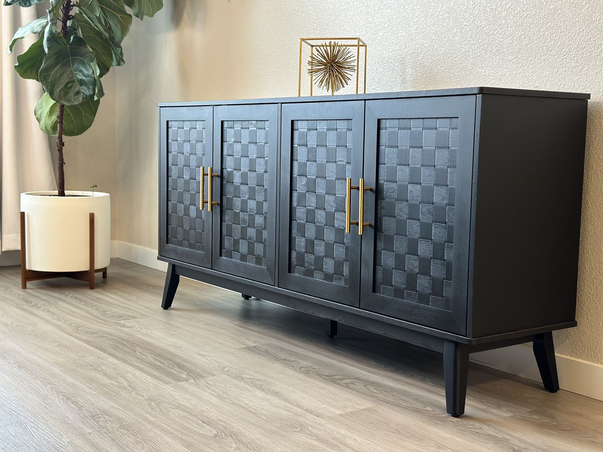 Gorgeous Black Media Console Cabinet!