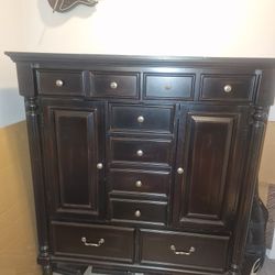 Wooden Dresser Classic Wardrobe Hidden Mirror Drawer