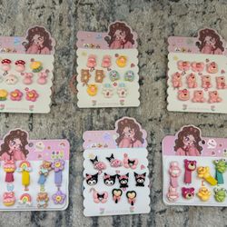 Cute Cartoon Hair Ties Hair Clips Set – Multiple Styles Available!