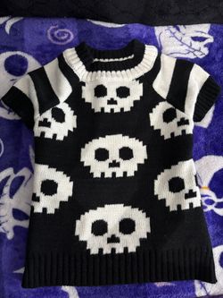 Skull / Striped Dog Sweater 