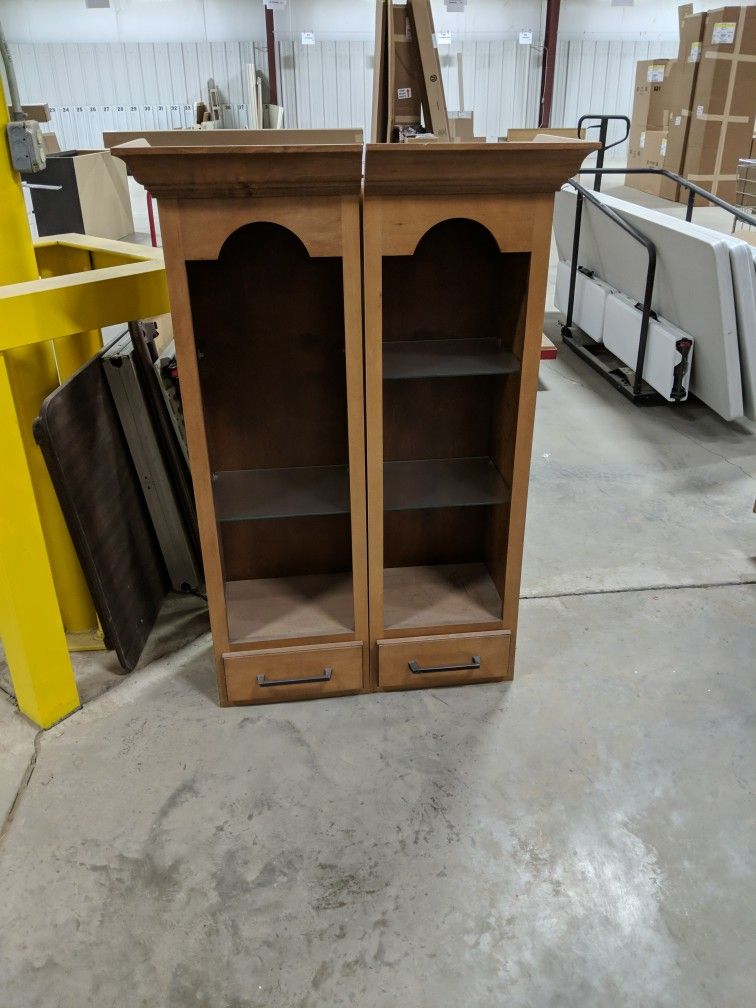 2 Lighted Cabinets