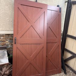 Barn door closet doors, desk, bed frame