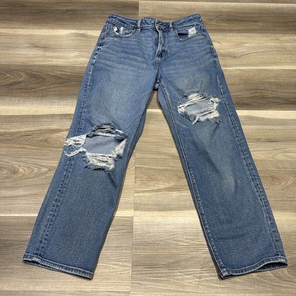 American Eagle Outfitters mom straight blue jeans size 8
