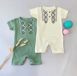 Ukrainian Print Baby Boy Romper – Size 86 (12–18M)
