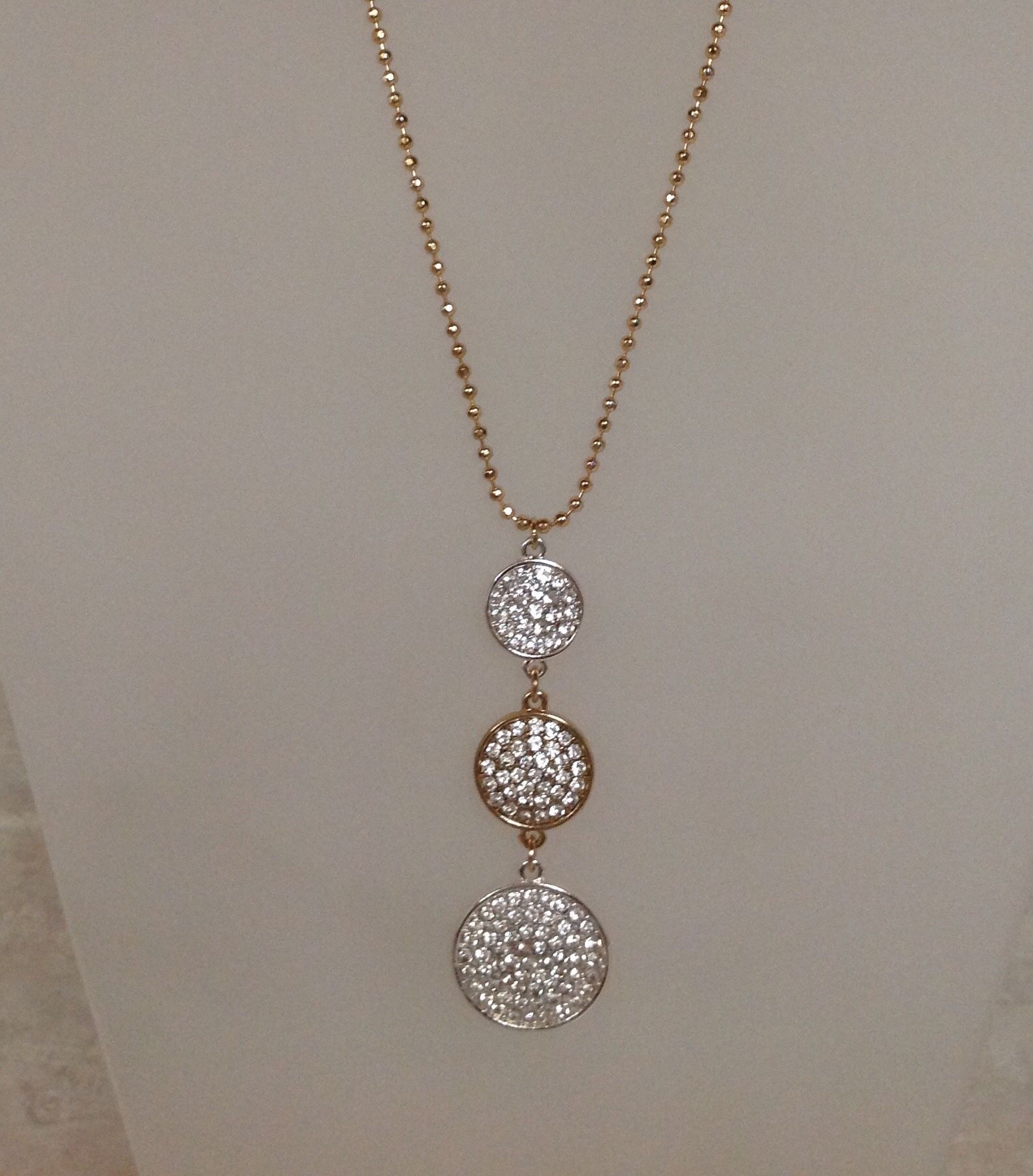 36" Beaded Chain Swarovski Crystal Necklace