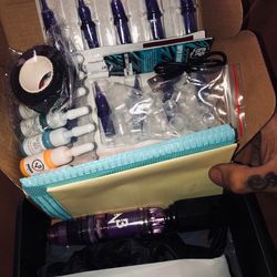 Portable tattoo machine with full kit