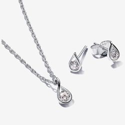 Pandora Brilliance Diamond Necklace and Earring Set