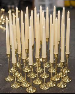 Gold Candle Holders with Candles Included