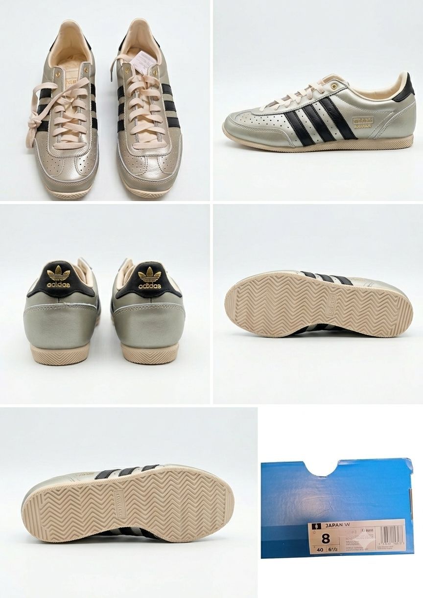 NIB Women's Adidas Japan "Aluminum/Black/Cream" – Size 8