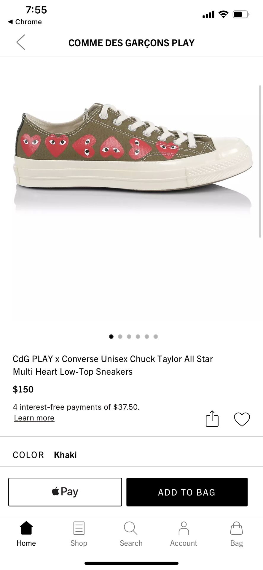 CDG CONVERSE size 9