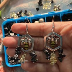 Sterling Silver Bee Earrings 