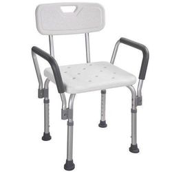 NEW Bath Chair Shower Stool with Back and Armrest (220 lbs Capacity)