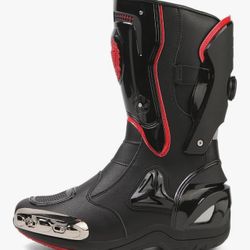 Motorcycle Riding Boots Motorcycle Leather Boots for Women and Men Protection Anti Slip Racing Sports
