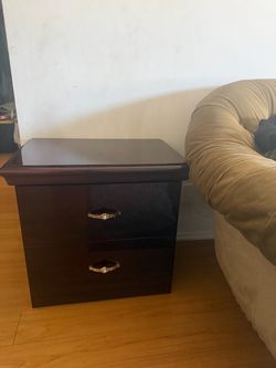 Walnut bedside table