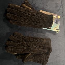 Two Isotoner Smartouch Knit Gloves