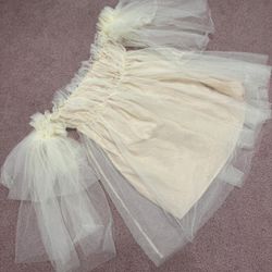 New Large Tulle Poof Sleeve Photo Maternity Dress Gown