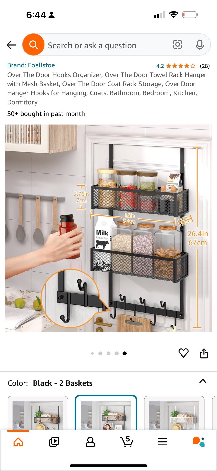 Over The Door Hooks Organizer, Over The Door Towel Rack Hanger with Mesh Basket, Over The Door Coat Rack Storage, Over Door Hanger Hooks for Hanging,