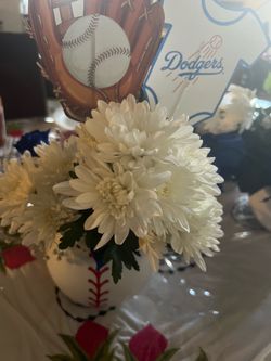Baseball flower vase