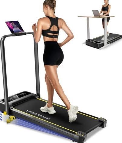 NEW Walking Pad Treadmill with 8% Incline, Foldable Handrail, Speed 0.5-5MPH, 300lb Weight Capacity