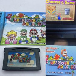 Super Mario Advance Nintendo Game Boy Advance GBA Cartridge W Front Manual Page