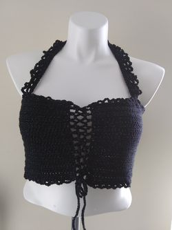 ***NEW*** LisaG7 CROCHETED CORSET-STYLE CROP TOP CT107