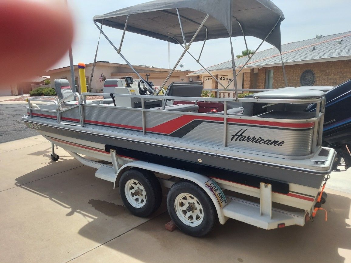 1987 Godfrey HURRICANE Tri Hull Wide Body Party Boat For Sale In Sun 1987-godfrey-hurricane-tri-hull-wide-body-party-boat-for-sale-in-sun