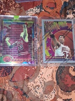 94 and 95 Topps finest refractor  and protection film Scottie pippen