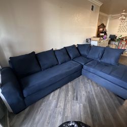 Blue Suede Couch 