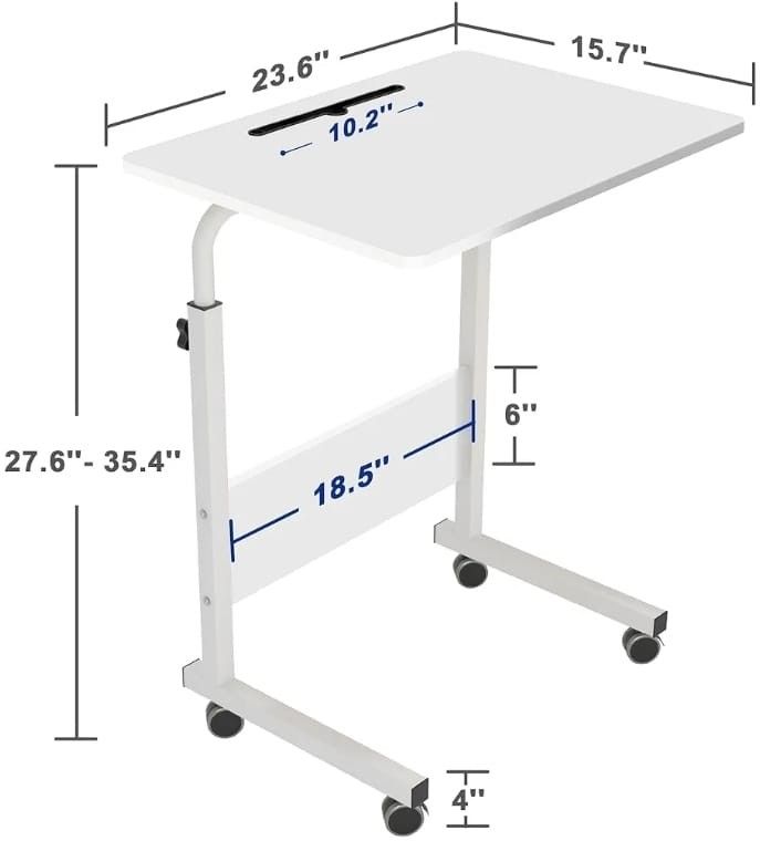 24" ADJUSTABLE DESK/TABLE WITH WHEELS (WHITE, BLACK & OAK)