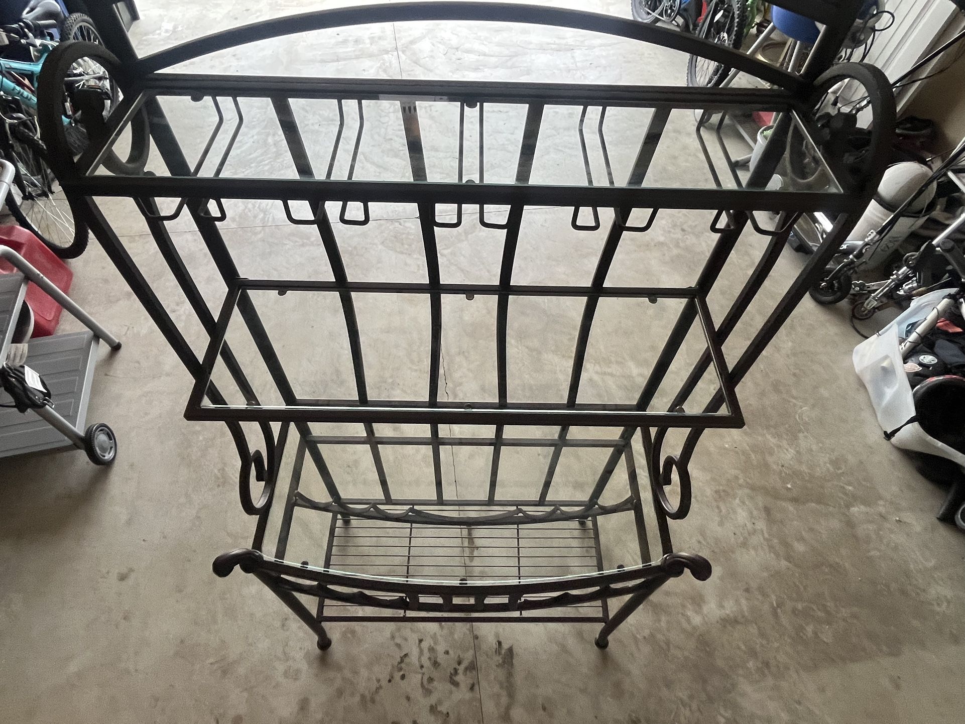 Bronze metal/glass Serving Bar
