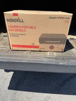 Nexgrill Daytona 1-Burner Propane Gas Table Top Grill 17 in. Flat Top Griddle in Black