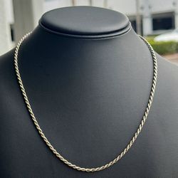 Jewelry .925 sterling silver Rope link chain necklace 30.00” 2.80mm