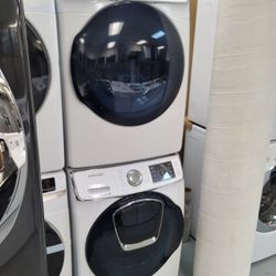 Samsung AddWash 4.5cu Ft Front Load Washer And Stackable Gas Dryer Set 