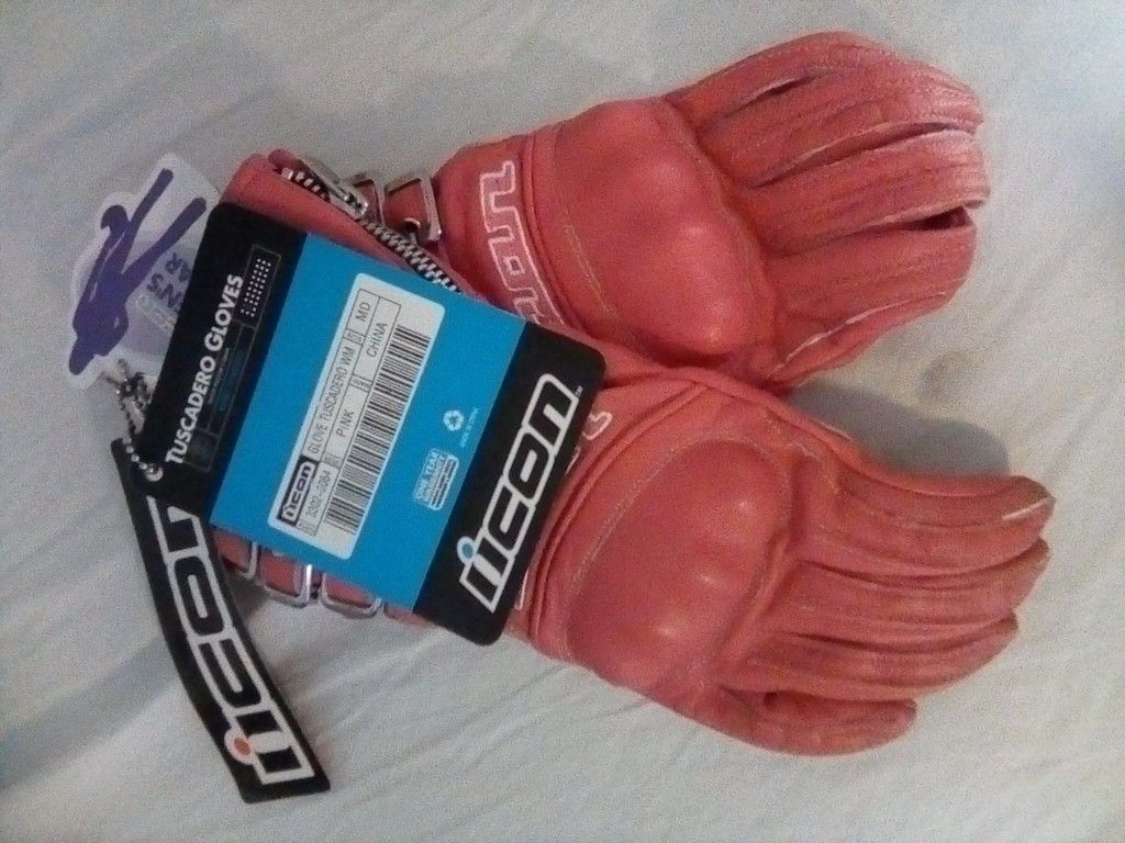 ICON PINK TUSCADERO WOMEN'S MED LEATHER GLOVES