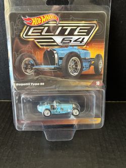 New Hot Wheels Elite 64 #10 Bugatti Type 59 Blue 1:64 Collectible 