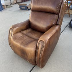 Brown Leather Electronic Recliner With USB 