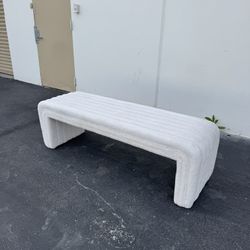 White Upholstered bench 