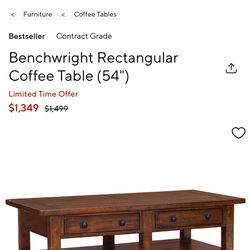 Pottery Barn Benchwright Coffee Table 